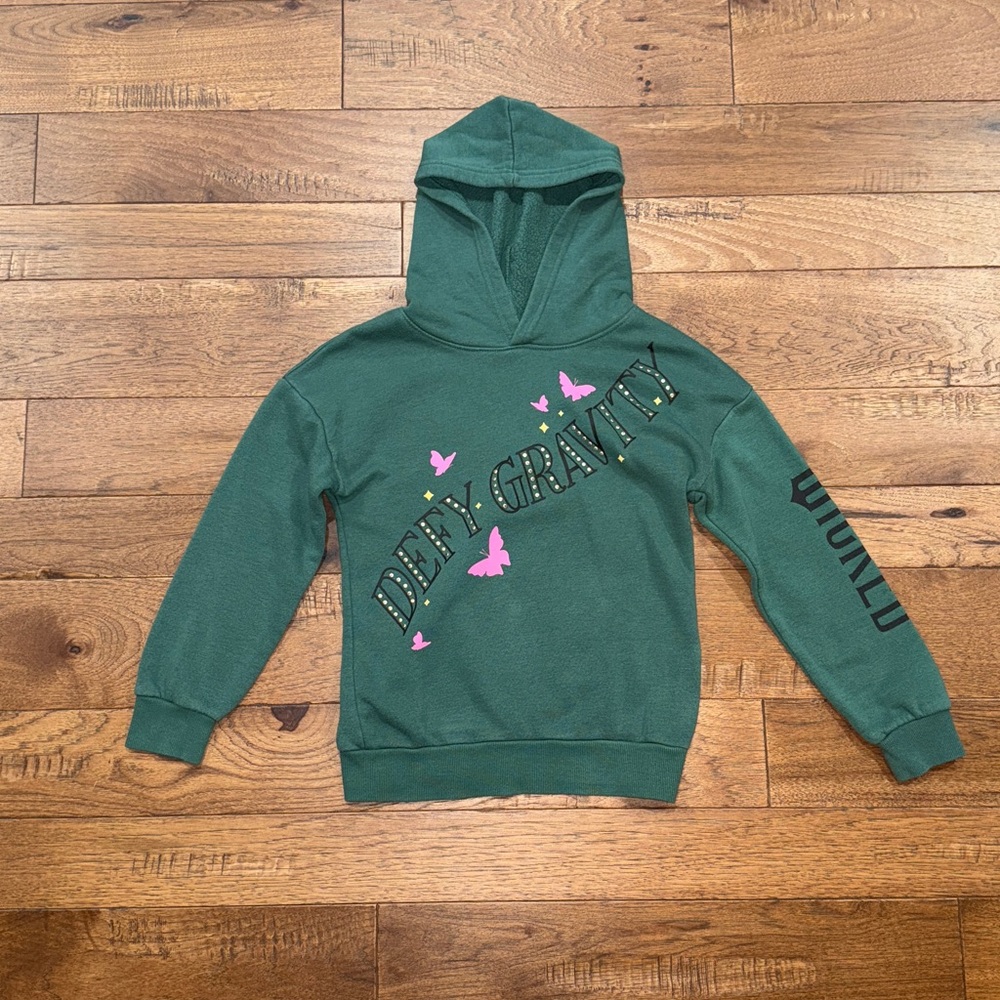 Girls Hybrid Wicked Defy Gravity Long-Sleeve Green Hooded Sweatshirt - Size M